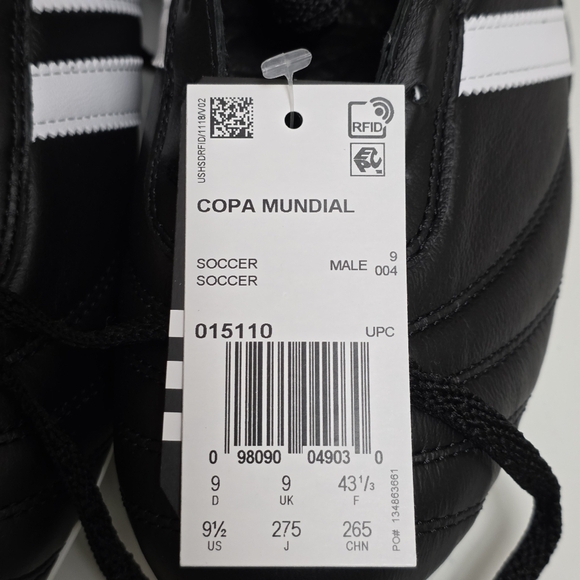 Adidas COPA MUNDIAL Soccer Cleats Mens Size 9.5 Made in Germany Black 015110 New main image 11